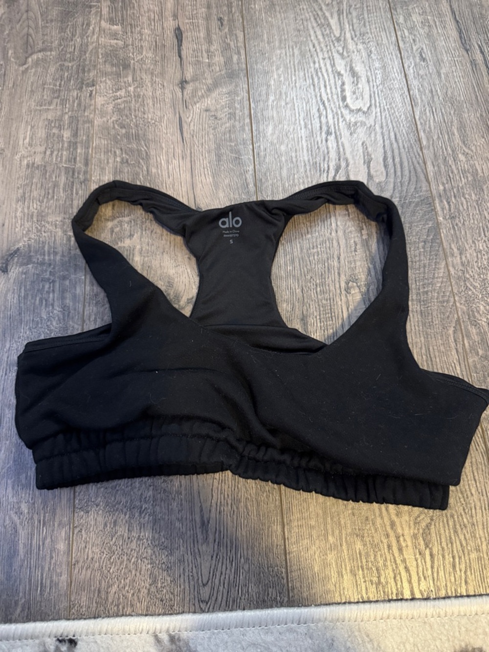 ALO Yoga Black Racerback Sports Bralette - Picture 2 of 3